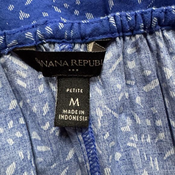 Banana Republic Dress Blue Summer Dress Mini Ruffle Size Medium Petite Casual - Picture 4 of 9